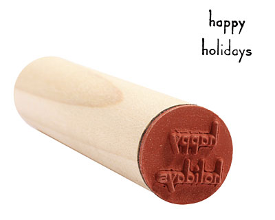 Happy Holidays Mini Rubber Stamp 14mm
