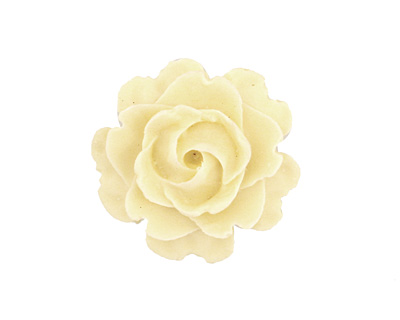 Opaque Matte Ivory Lucite Rose Cabochon 23mm