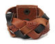 Multi Leather Braided Cuff 1 3/4"