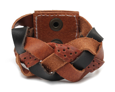 Multi Leather Braided Cuff 1 3/4
