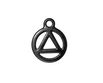 TierraCast Gunmetal Recovery Symbol Charm 15x19mm