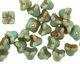 Czech Glass Picasso Blue Green Bellflower 6x7mm