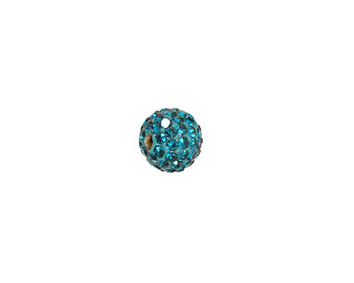 Teal Pave Round 8mm