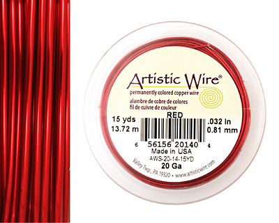 Artistic Wire Red 20 gauge, 15 yards