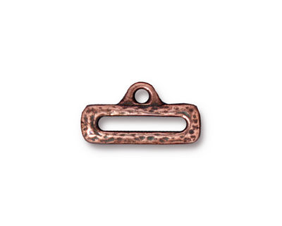 TierraCast Antique Copper (plated) Distressed Slide w/ Loop 10x19mm