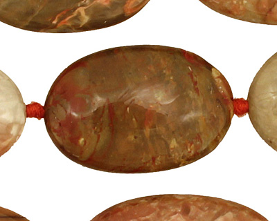 American Jasper Freeform Flat Oval 20-31x14-20mm