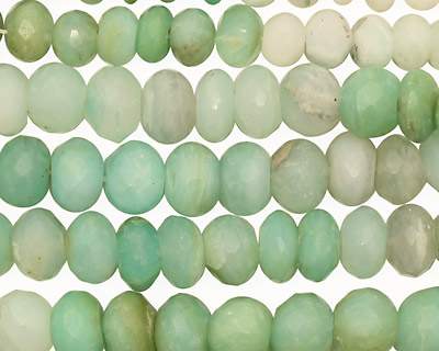 Peruvian Blue Opal Faceted Rondelle 7-9mm