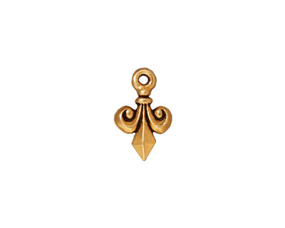 TierraCast Antique Gold (plated) Fleur de Lis Charm 9x15mm
