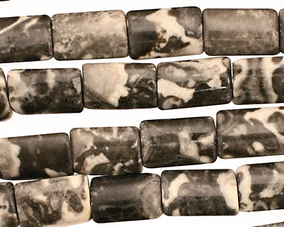 Black Tree Agate Thin Pillow 12x8mm