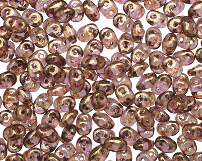 Luster Transparent Gold/Smoky Topaz SuperDuo 2x5mm Seed Bead
