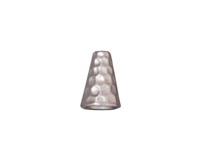 TierraCast Rhodium (plated) Tall Hammertone Cone 13x9mm