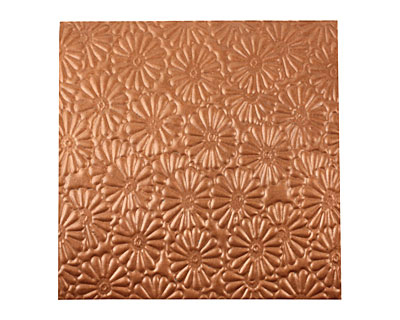 Lillypilly Antique Raised Flower Embossed Patina Copper Sheet 3