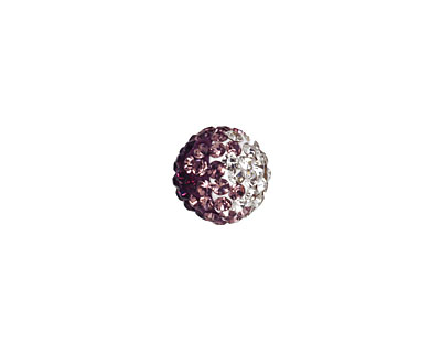 Amethyst/Crystal Ombre Pave Round 10mm
