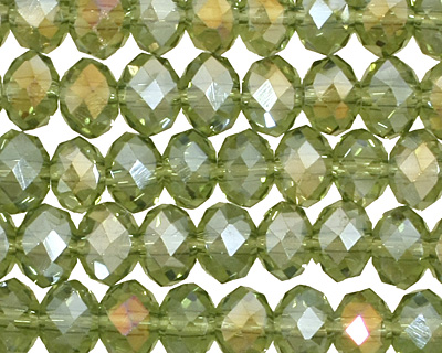 Olivine AB Crystal Faceted Rondelle 6mm
