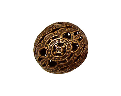 Stampt Antique Copper (plated) Filigree Ball 20mm