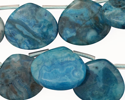 Larimar Blue Crazy Lace Flat Teardrop 18x25mm