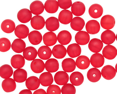 Czech Glass Matte Siam Ruby Round 6mm
