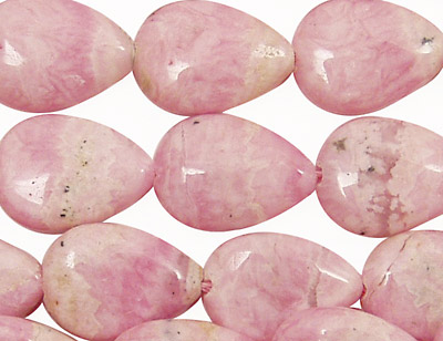 Rhodochrosite (soft pink) Flat Teardrop 18x13mm