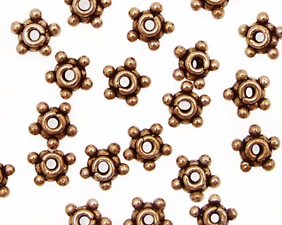 Antique Copper Beaded Star Heishi 8mm