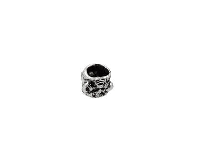 Rustic Charms Sterling Silver Small Tube w/ Dots 5x6mm