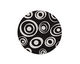 Lillypilly Black Groovy Circles Anodized Aluminum Disc 25mm, 22 gauge