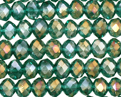 Emerald AB Crystal Faceted Rondelle 6mm