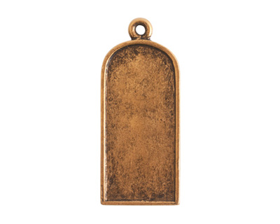 Nunn Design Antique Gold (plated) Ornate Flat Tablet Tag 13x30mm