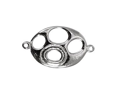 Silver (plated) Oval Link w/ Oval Cutouts 31x18mm