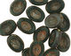 Czech Glass Opaque Emerald Picasso Oval w/ Star Window 14x10mm
