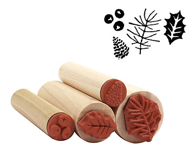 Winter Garland Fabric Rubber Stamp Set