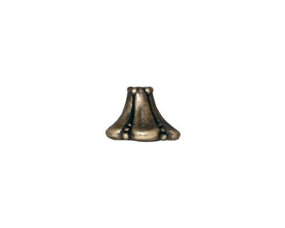 TierraCast Antique Brass (plated) Large Bell Flower Bead Cap 12mm