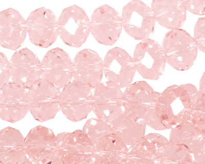 Light Rose Crystal Faceted Rondelle 10mm