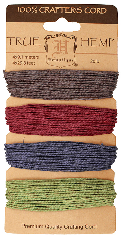Earthy Pastel Hemp Twine 20 lb, 29.8 ft x 4 colors