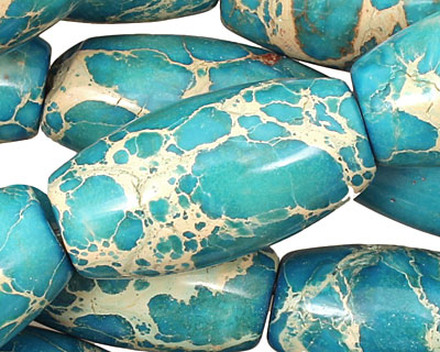 Ocean Blue Impression Jasper Rice 30x15mm