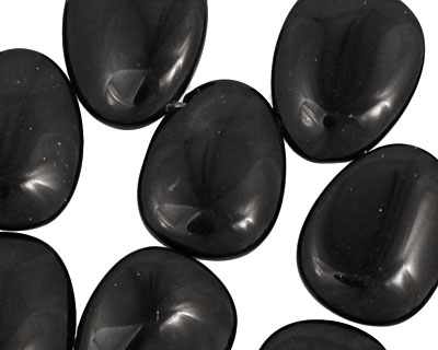Black Onyx Flat Rounded Teardrop 16x19-20mm