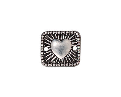 TierraCast Antique Silver (plated) Radiant Heart Link 16x14mm