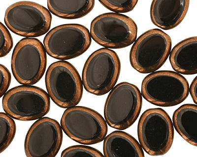 Czech Glass Bronze Jet Oval 12x9mm
