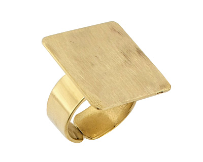 Brass Adjustable Square Ring 22mm