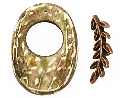 Humble Beads Polymer Clay New Leaf Oval Toggle 33-35x25-26, 26mm bar