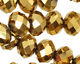 Metallic Antique Gold Crystal Faceted Rondelle 14mm