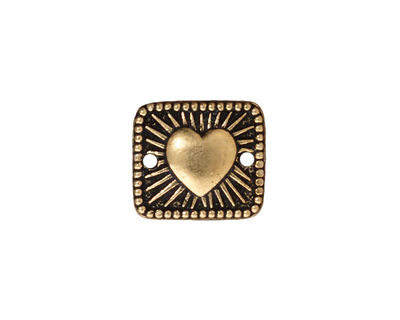 TierraCast Antique Gold (plated) Radiant Heart Link 16x14mm