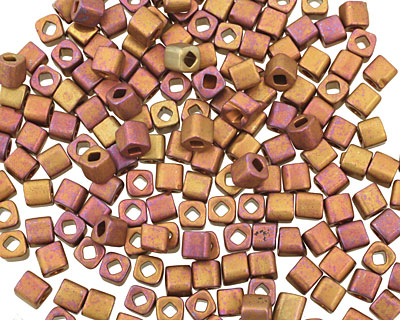 TOHO Higher Metallic Frosted Copper Twilight Cube 4mm Seed Bead