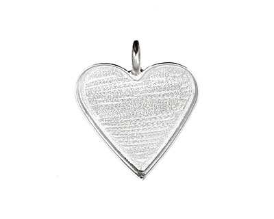 Silver (plated) Heart Bezel 25mm