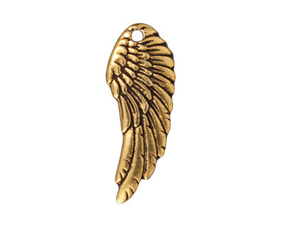 TierraCast Antique Gold (plated) Wing Pendant 10x27mm