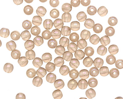 Czech Glass Luster Iris Smoky Topaz Round 4mm