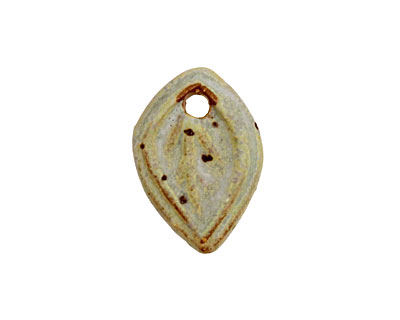 Kylie Parry Ceramic Cool Lime Tiny Autumn Leaf Charm 15x21mm