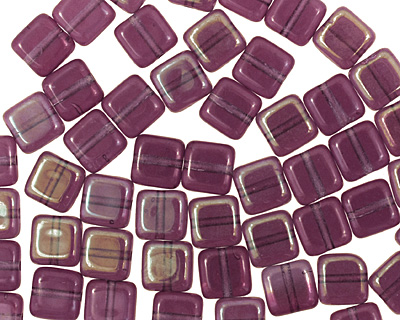 Czech Glass Tanzanite Celsian Square 6mm