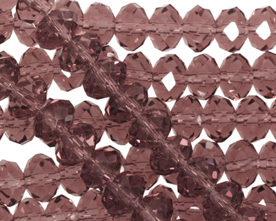 Raspberry Mocha Crystal Faceted Rondelle 8mm