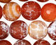 Fire Agate (dark) Faceted Round 15mm