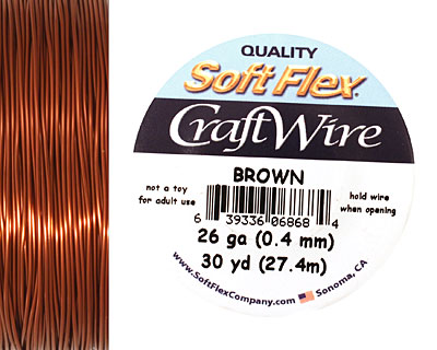 Soft Flex Brown Craft Wire 26 gauge, 30 yards
